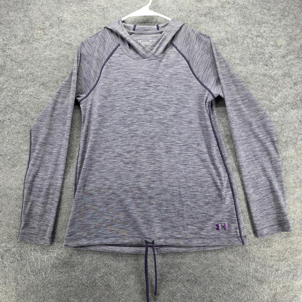 Under Armour Hoodie Womens S Purple Pullover Hooded Drawstring HeatGear